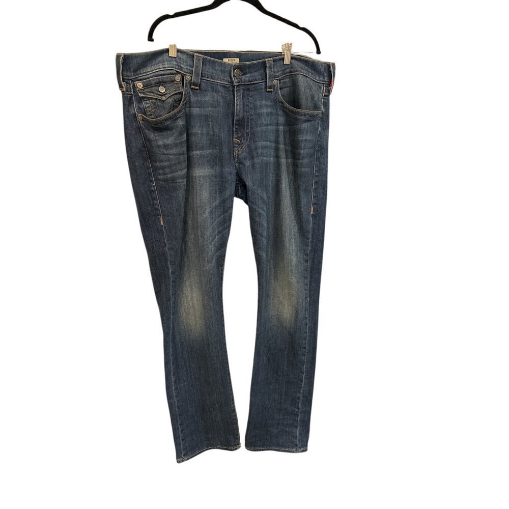 True Religion Men's Size 38 Ricky Relaxed Strait Made In USA Thick Stitch Preown
